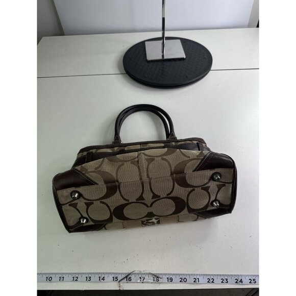 COACH Hampton Logo Stripe Carryall Satchel Handbag Purse  Card Wallet F13072 - Picture 4 of 10